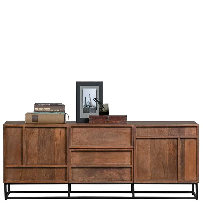 140x54x42 Schrank aus Mango Holz mit Bügelgestell – Stuva