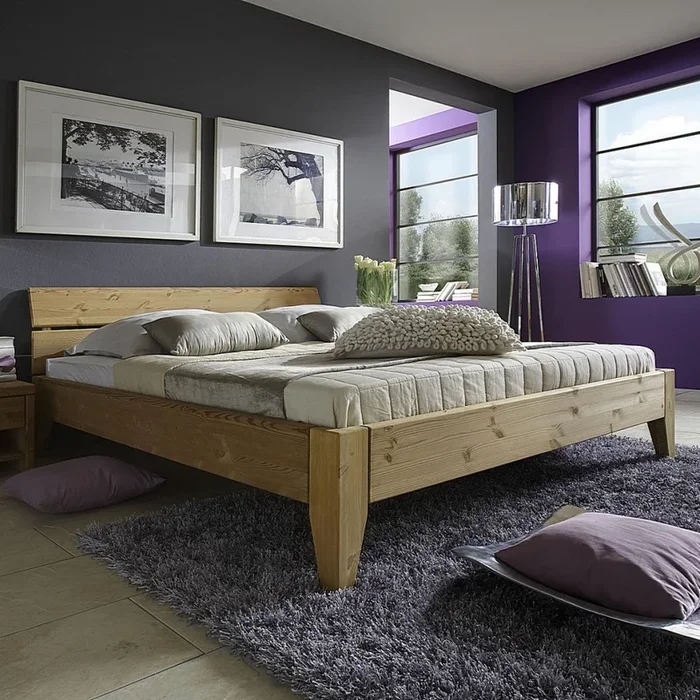 Bett 200×200 Seniorenbett Komforthöhe Kiefer massiv Vollholz gelaugt geölt