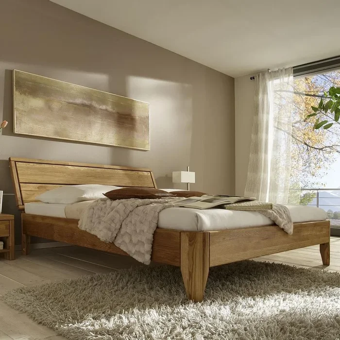 Bett 140×200 Eiche massiv Doppelbett geölt