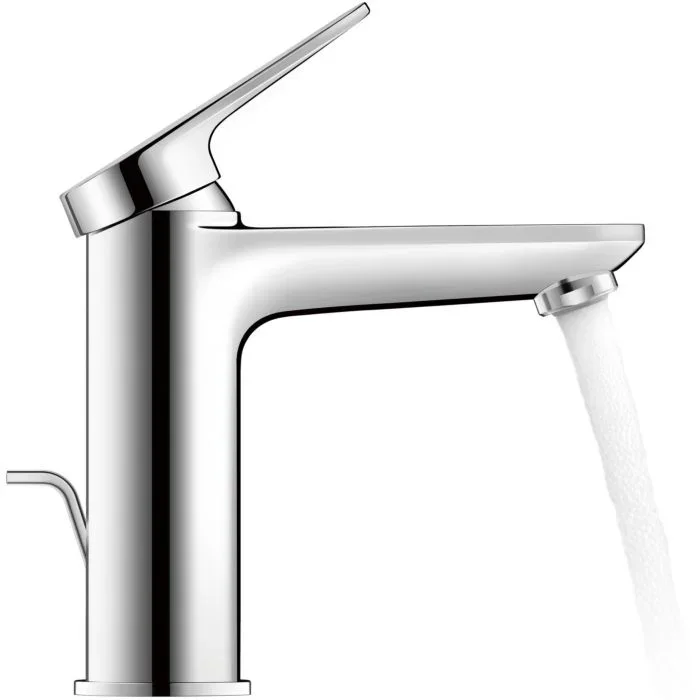 Duravit M FreshStart Wave Waschtischarmatur WA1021001010 Ausladung 122mm, mit Zugstangen-Ablaufgarnitur, chrom