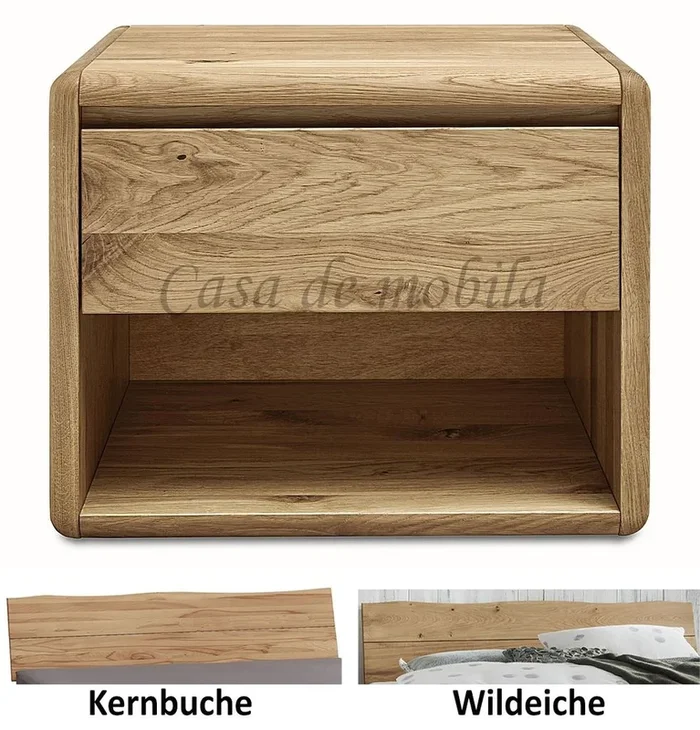 Echtholz Kommode klein 55x45x40cm Kernbuche Wildeiche massiv geölt