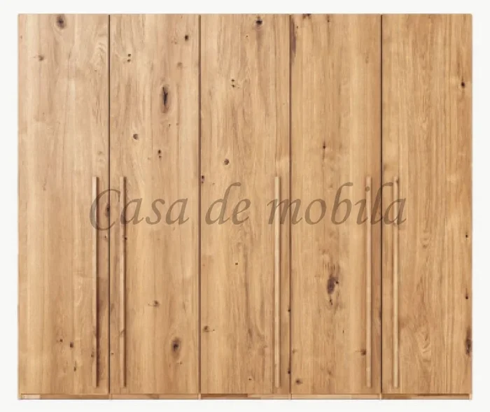 Echtholz Schlafzimmerschrank 5türig 260x216x60cm Eiche massiv natur geölt