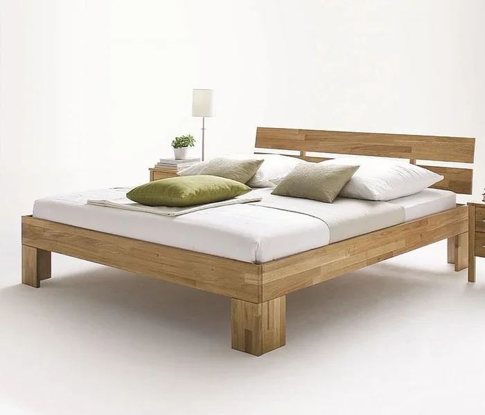 Doppelbett 160x200x45cm NXT ZENNA Kopfteil geteilt Wildeiche massiv natur geölt