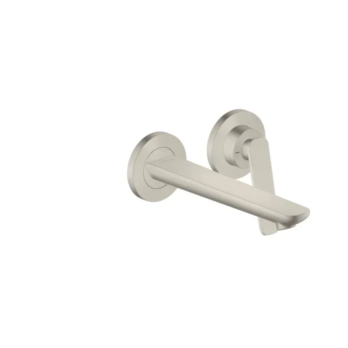 hansgrohe Axor Citterio C 2-Loch Einhebel-Waschtischmischer für Wandmontage 49110800 Unterputz, mit Auslauf 195 mm, Edelstahl Optik