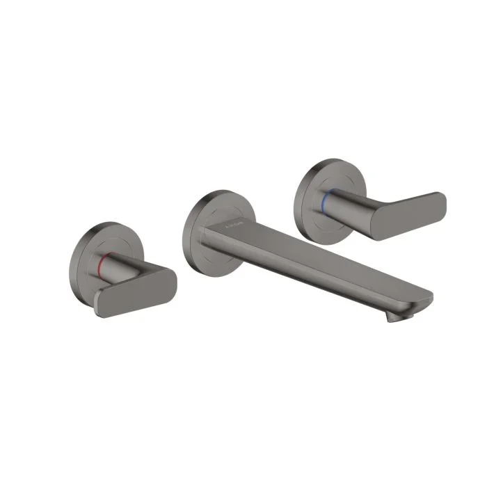 hansgrohe Axor Citterio C 3-Loch Waschtischarmatur Wand 49070330 Unterputz, mit Auslauf 195 mm, Polished Black Chrome