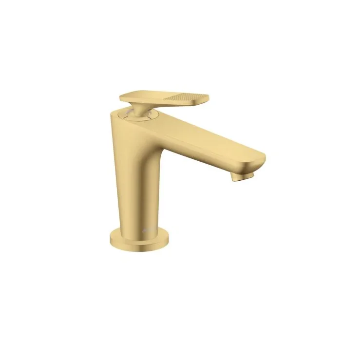 hansgrohe Axor Citterio C CoolStart Waschtischarmatur 49021250 mit Ablaufgarnitur, Cubic cut, Brushed Gold Optic