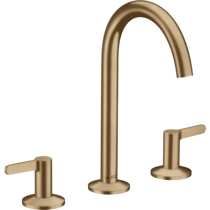 hansgrohe Axor One 3-Loch-Waschtisch-Armatur 48050140 Ausladung 140mm, mit Push-Open-Ablaufgarnitur, brushed bronze
