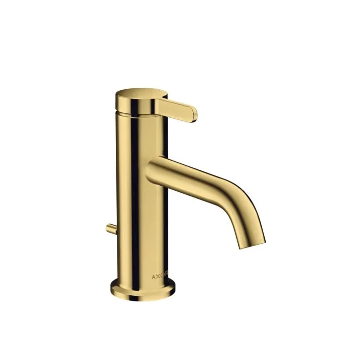 hansgrohe Axor One Waschtischarmatur 48000990 Ausladung 130mm, mit Zugstangen-Ablaufgarnitur, polished gold optic
