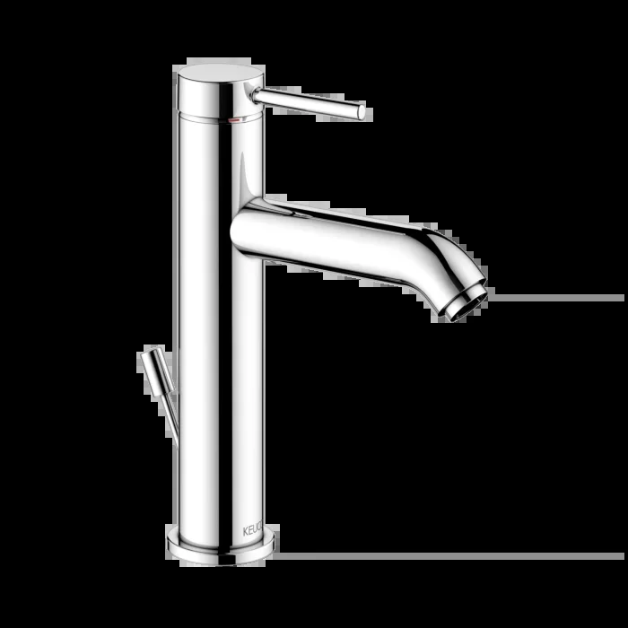 Keuco IXMO Soft Waschtischarmatur 59501012001 Ausladung 129mm, mit Ablaufgarnitur, Rosette rund, verchromt