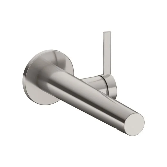 Keuco Ixmo Waschtisch-Einhebelmischer 59516071101 Ausladung 219mm, Edelstahl-finish, Wandmontage, runde Rosette