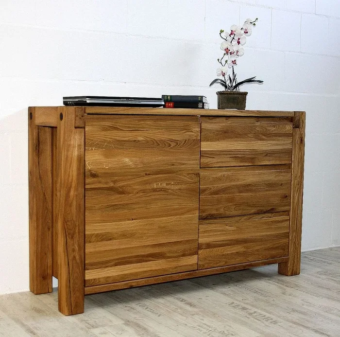 Kommode WOODSTOCK 140x90x45cm Balken Wildeiche Livos geölt