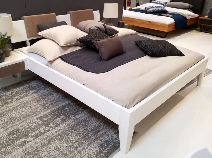 Bett 160×200 Kiefer massiv Doppelbett astfrei weiß lackiert
