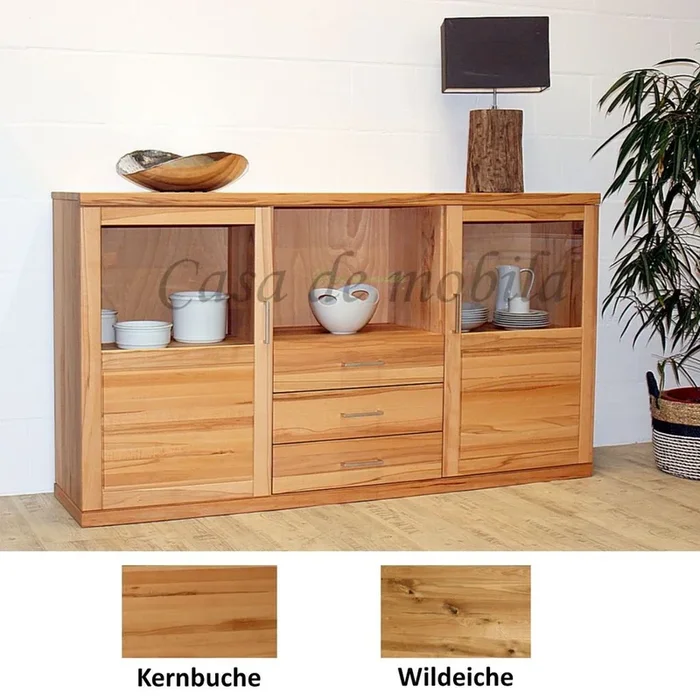 Sideboard BIANCA 180x105x41cm Kernbuche oder Wildeiche massiv geölt, lackiert