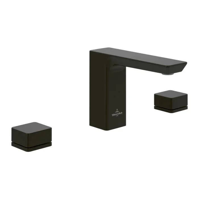 Villeroy und Boch Subway 3.0 Dreiloch-Waschtischarmatur TVW112005000K5 fester Auslauf, ohne Ablaufgarnitur, matt black