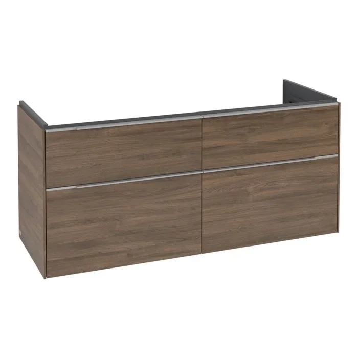 Villeroy und Boch Subway 3.0 Waschtisch-Unterschrank C56800VH 127,2×56,6×47,8cm, ohne LED/Griff Aluminium glänzend, arizona oak