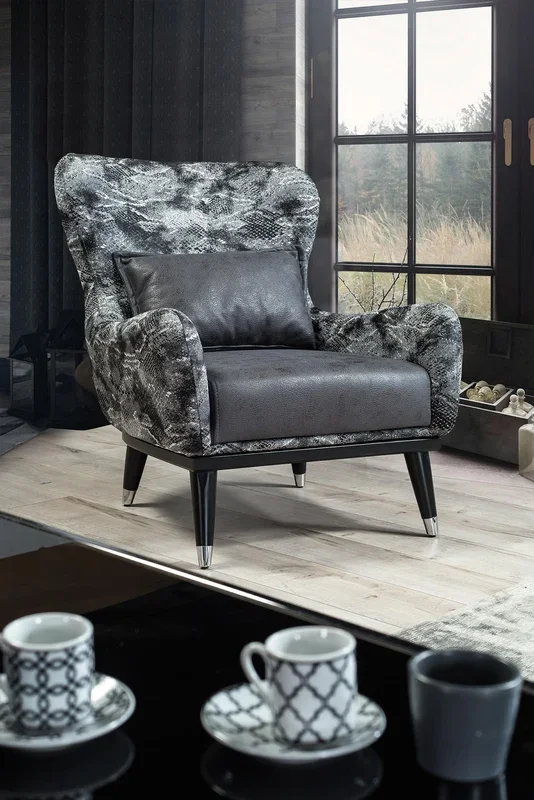 Wohnzimmer Sessel Polster Sitzer Modern Design Schlangen Stil Bezug
