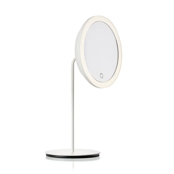 Zone Denmark – Kosmetikspiegel mit 5-fach Vergrößerung und LED-Beleuchtung, Ø 18 cm, weiß