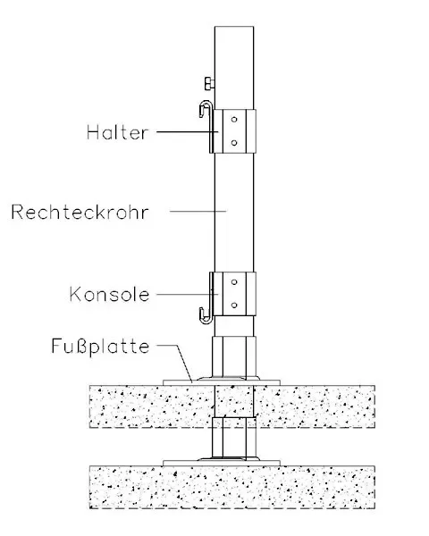 Zubehör Standkonsole STF 1 Höhe 1010 weiß RAL 9016